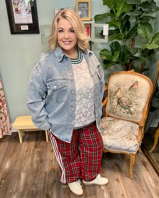 Side Lines Plaid Track Pants