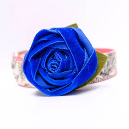 Velvet Rose Dog Collar Flower Accessory – 32 Colors!