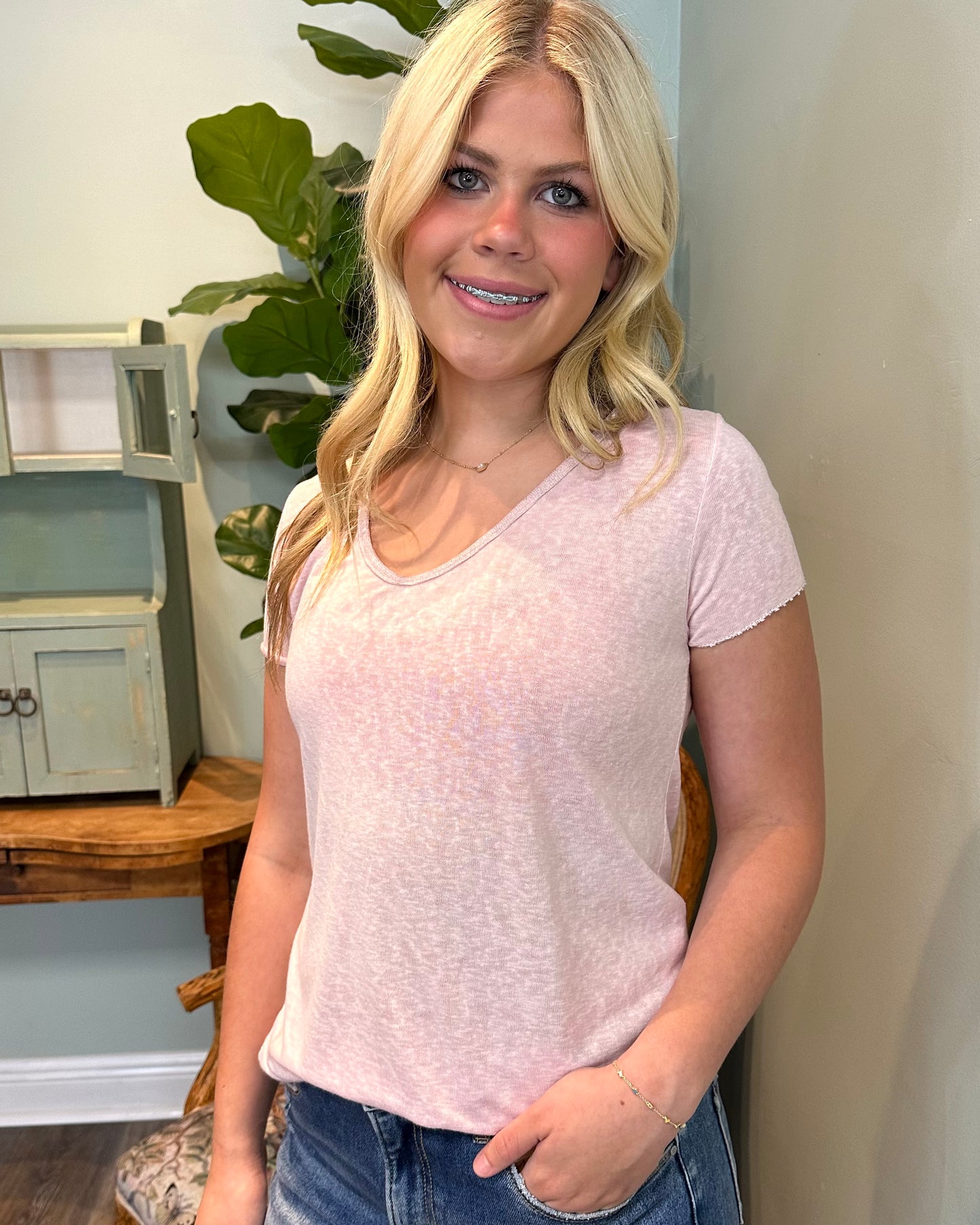 Shimmer Edge Cotton Tee