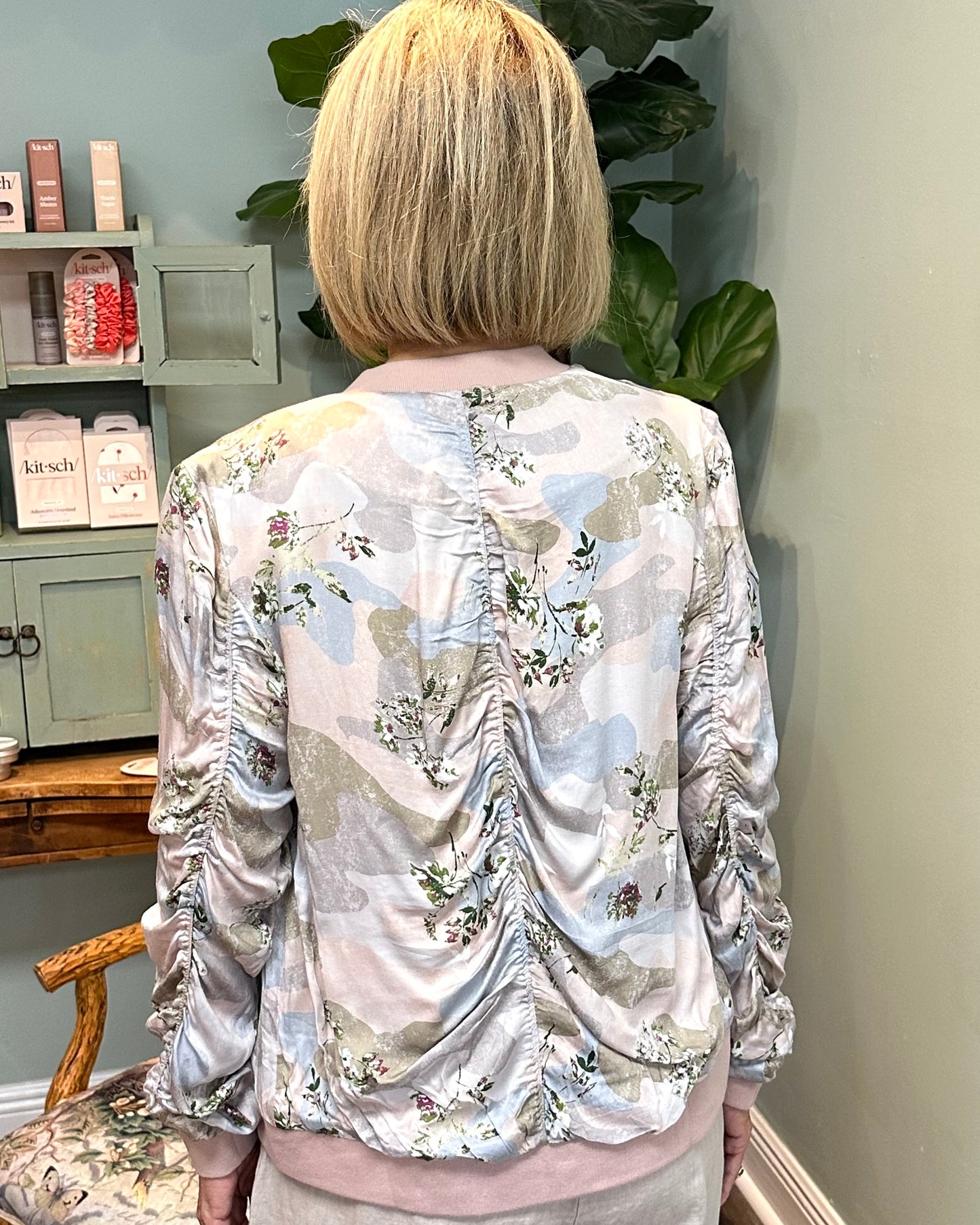 Silky Rose Bomber Jacket