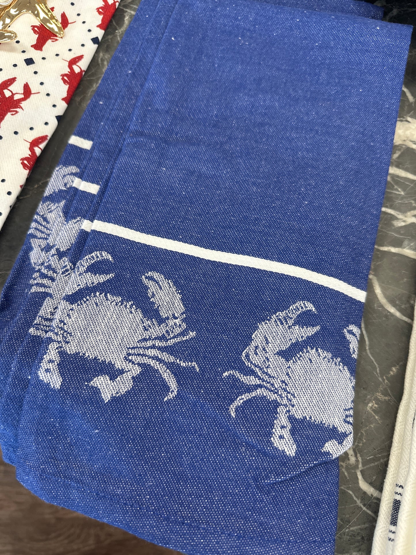 Crab Border Jacquard Hand Towel
