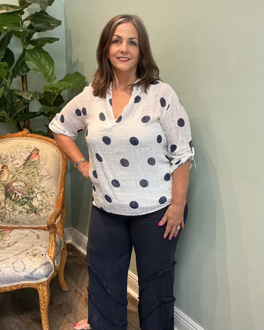 Gauze Polka Dot Top