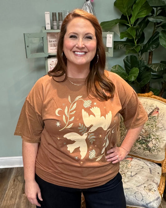 Toffee Distressed Dove Vintage Tee