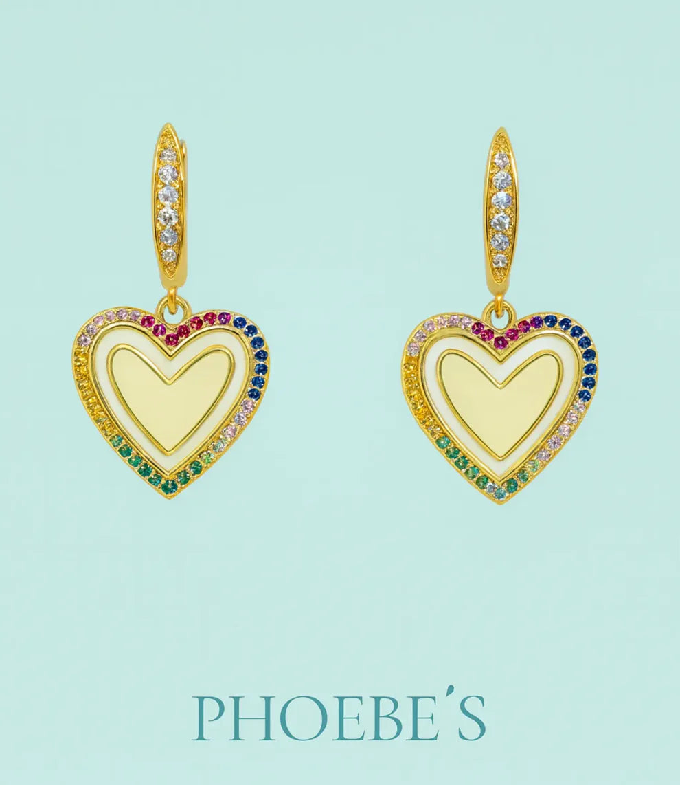 Rainbow Heart Earrings
