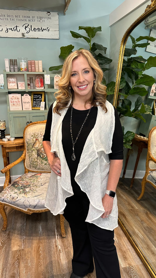 Open Front Gauze Cardigan