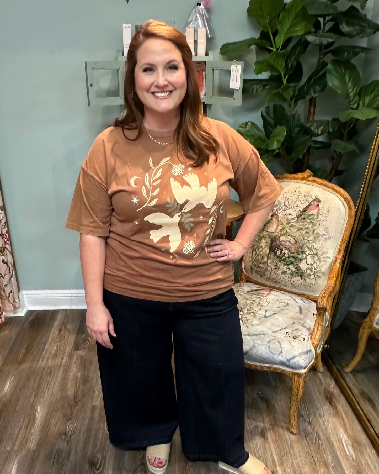 Toffee Distressed Dove Vintage Tee