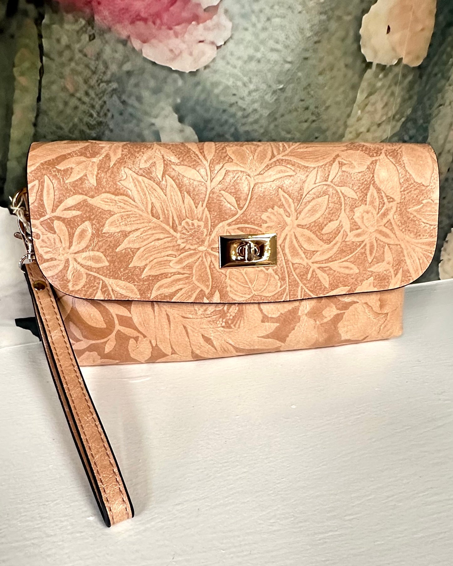 Sarita Embossed Floral Crossbody