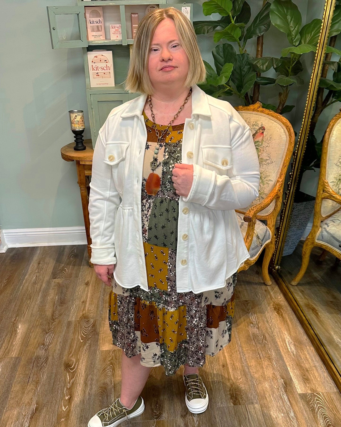 Patch Print Knit Dress