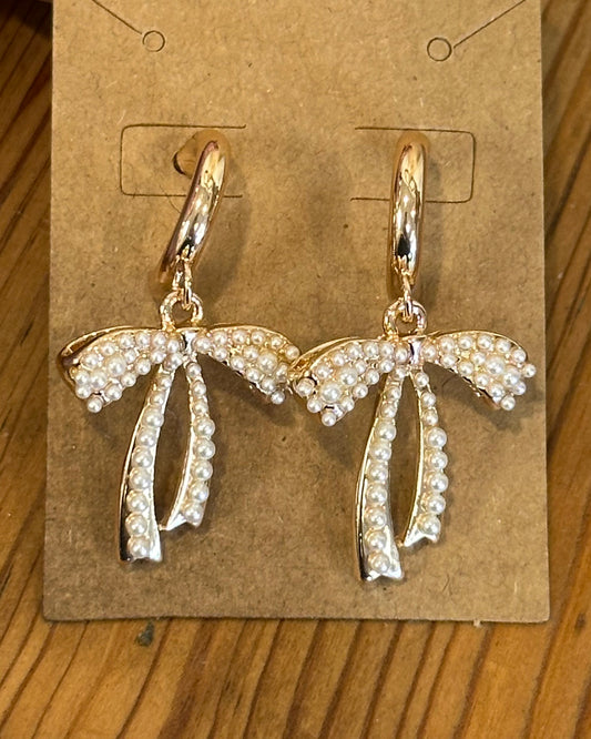 Pearl Bow Earrings