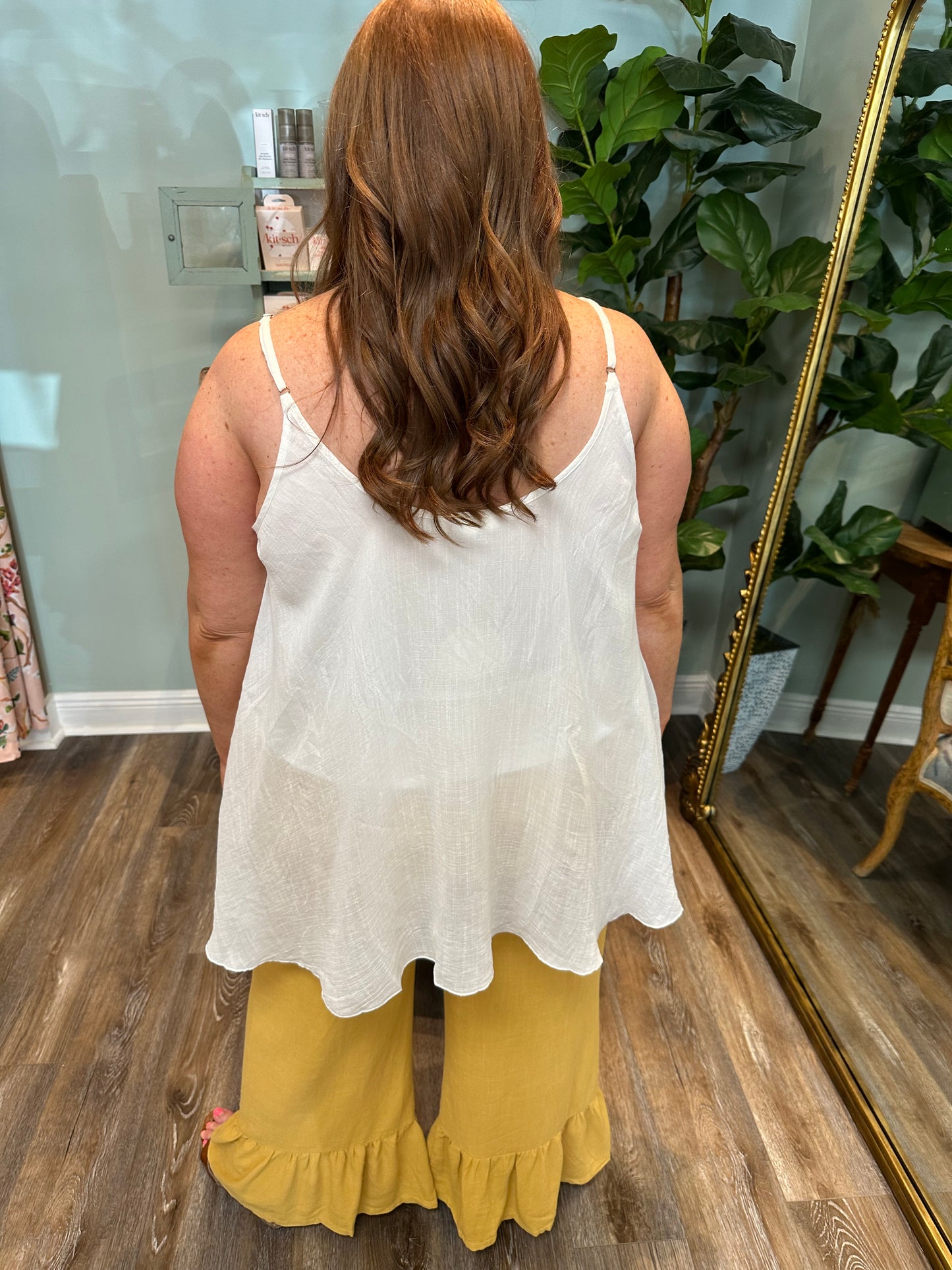 Ivory Lined Sheer Flowy Top