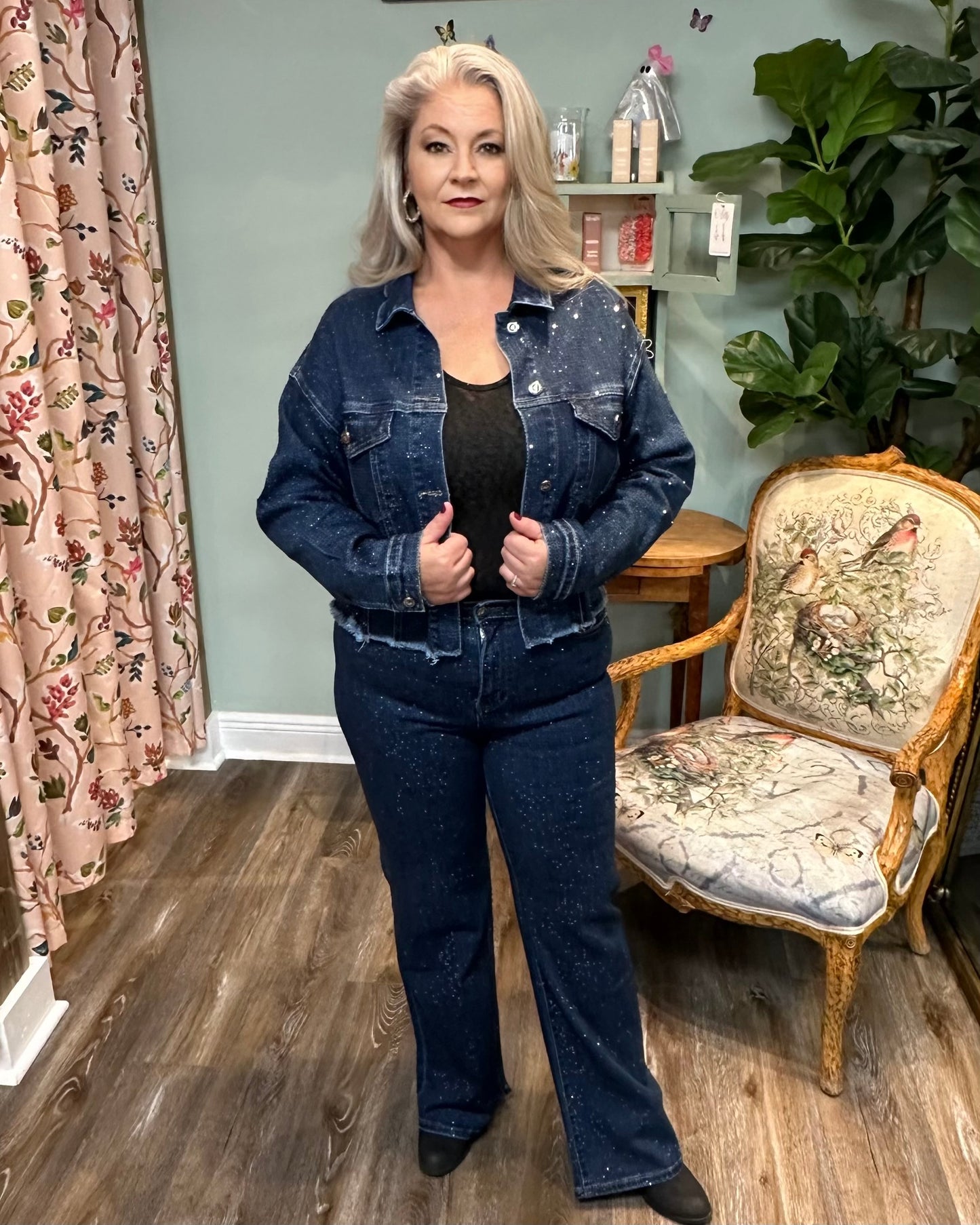 Dark Denim Bedazzled Jeans