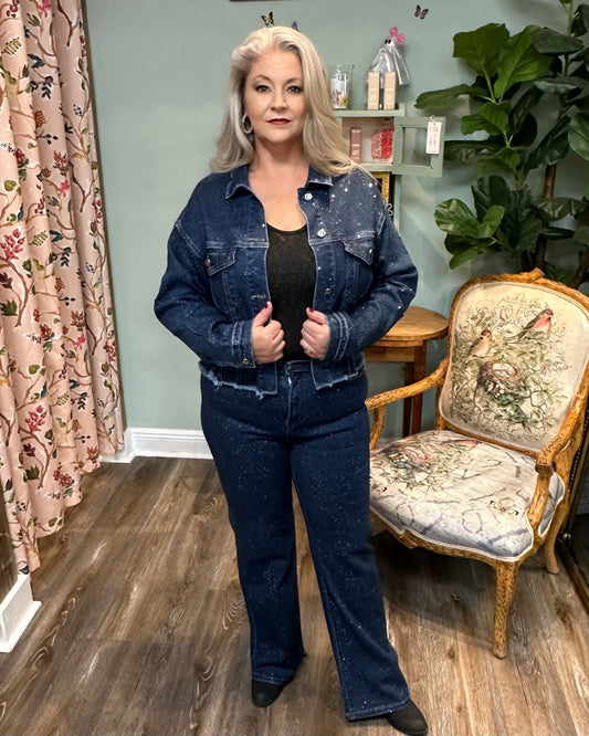 Dark Denim Bedazzled Jeans