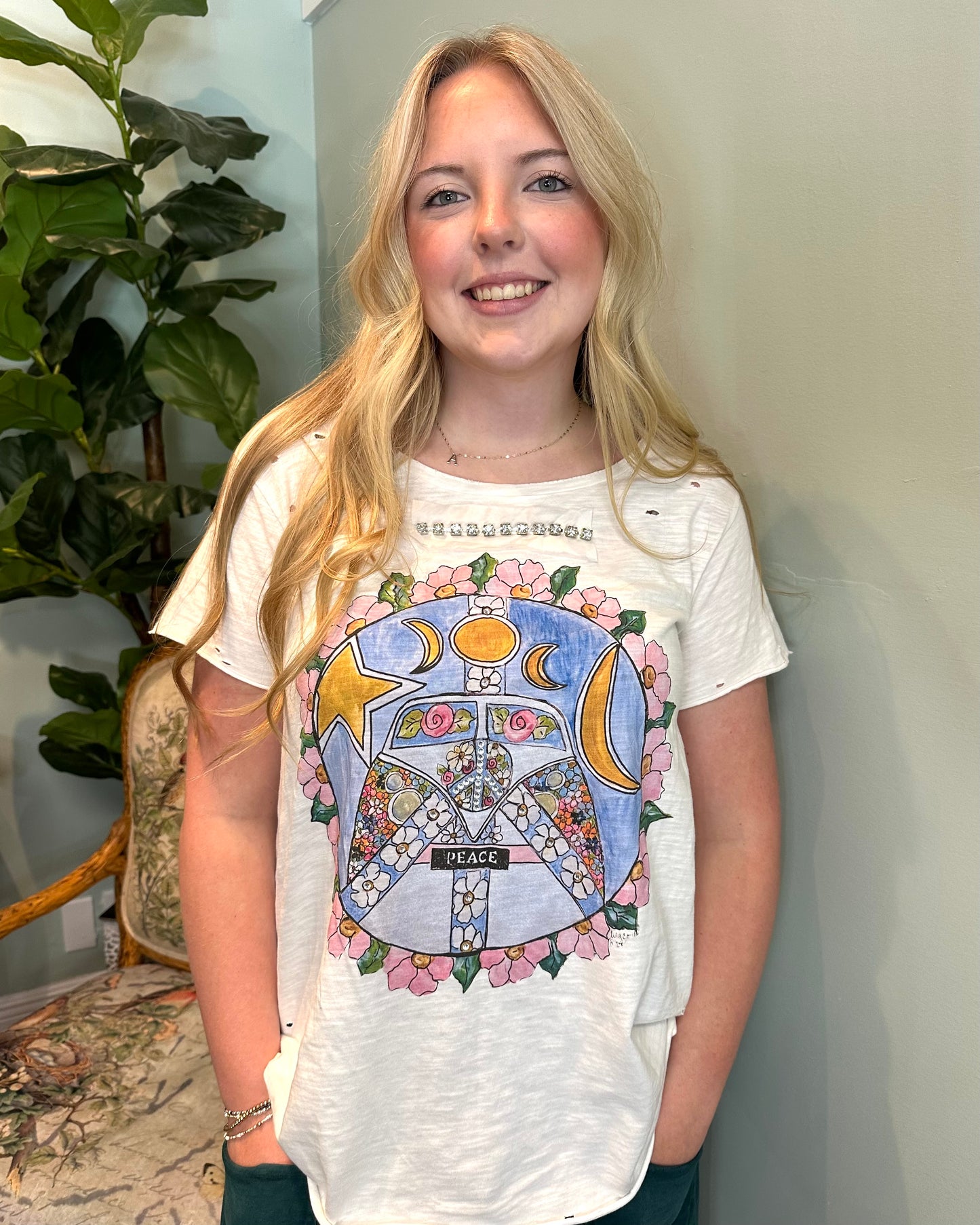 Peace Bus Distressed Top