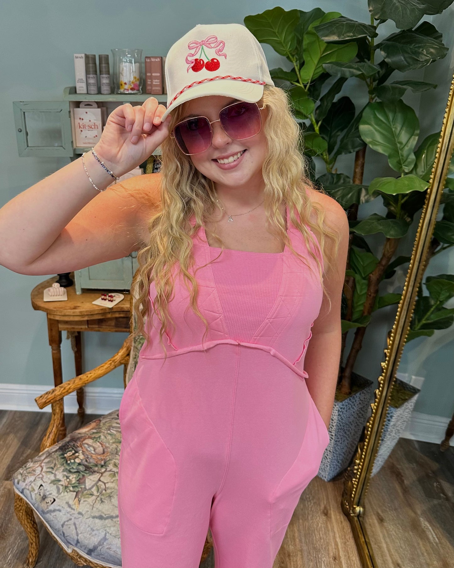 Pink Mineral Wash Jumpsuit