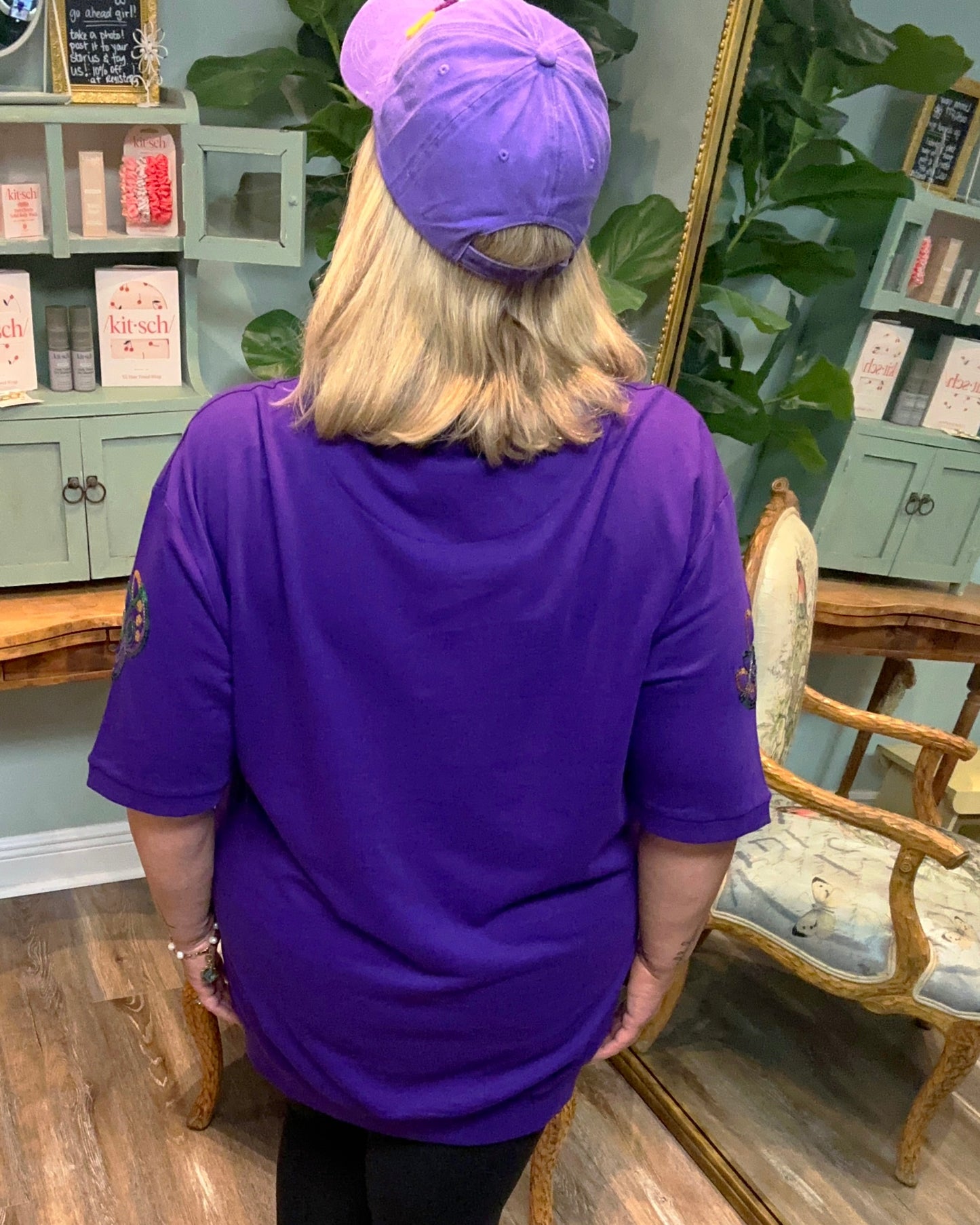 Short Sleeve Purple Mardi Gras Pullover