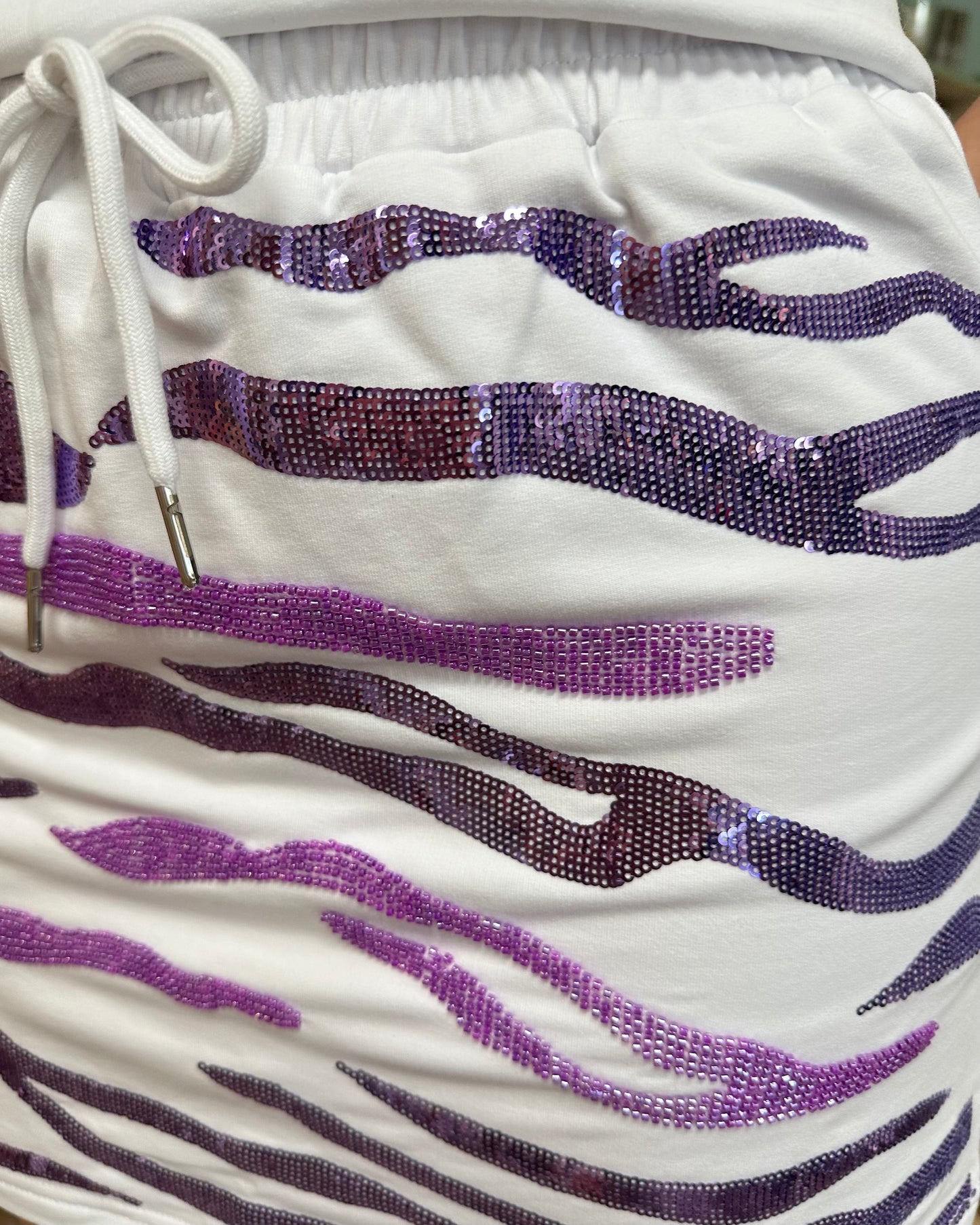 Sequin Tiger Stripe 2 Piece Skort Set