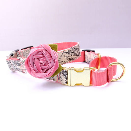 Velvet Rose Dog Collar Flower Accessory – 32 Colors!