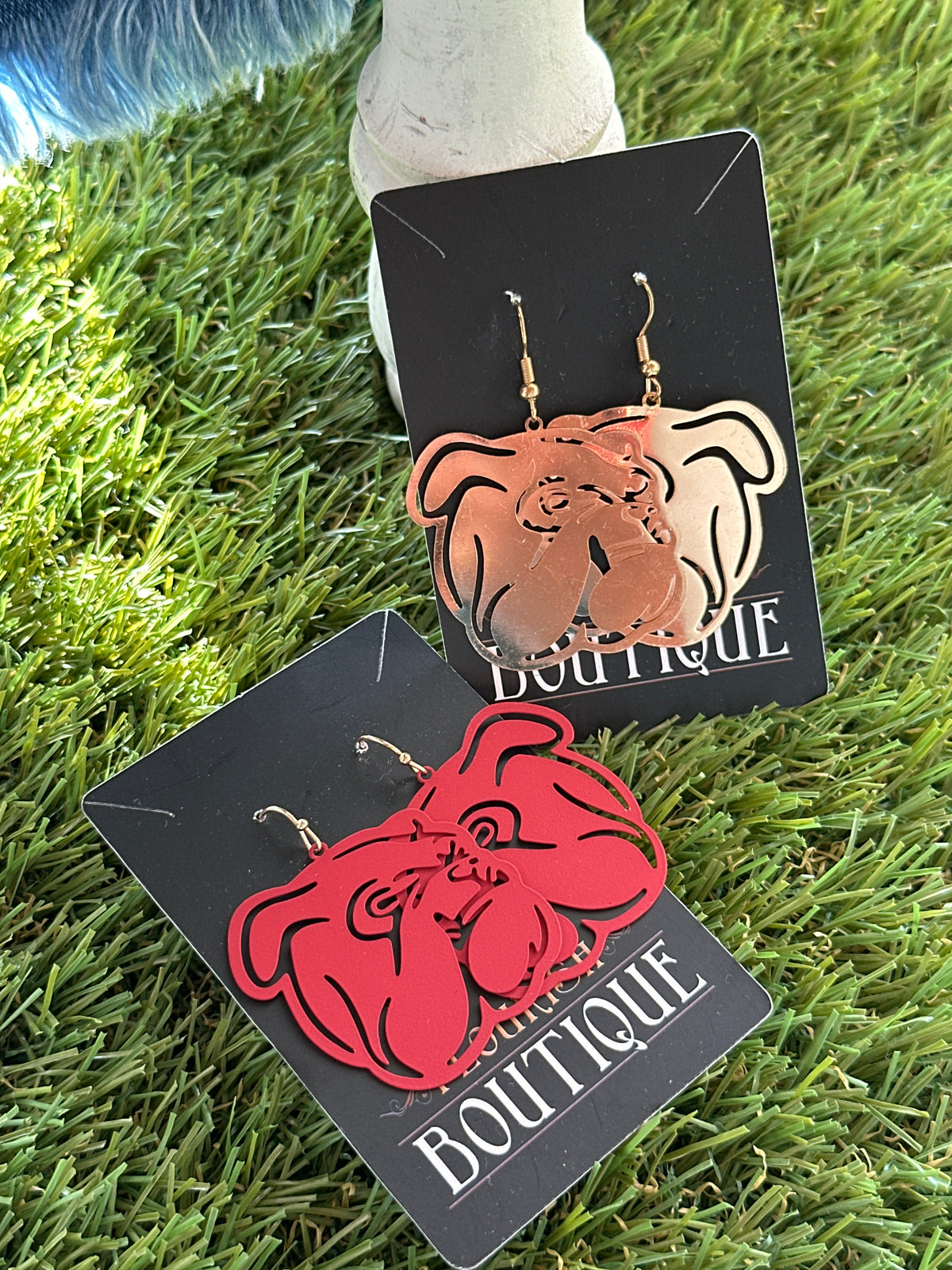 Bulldog Face Earrings