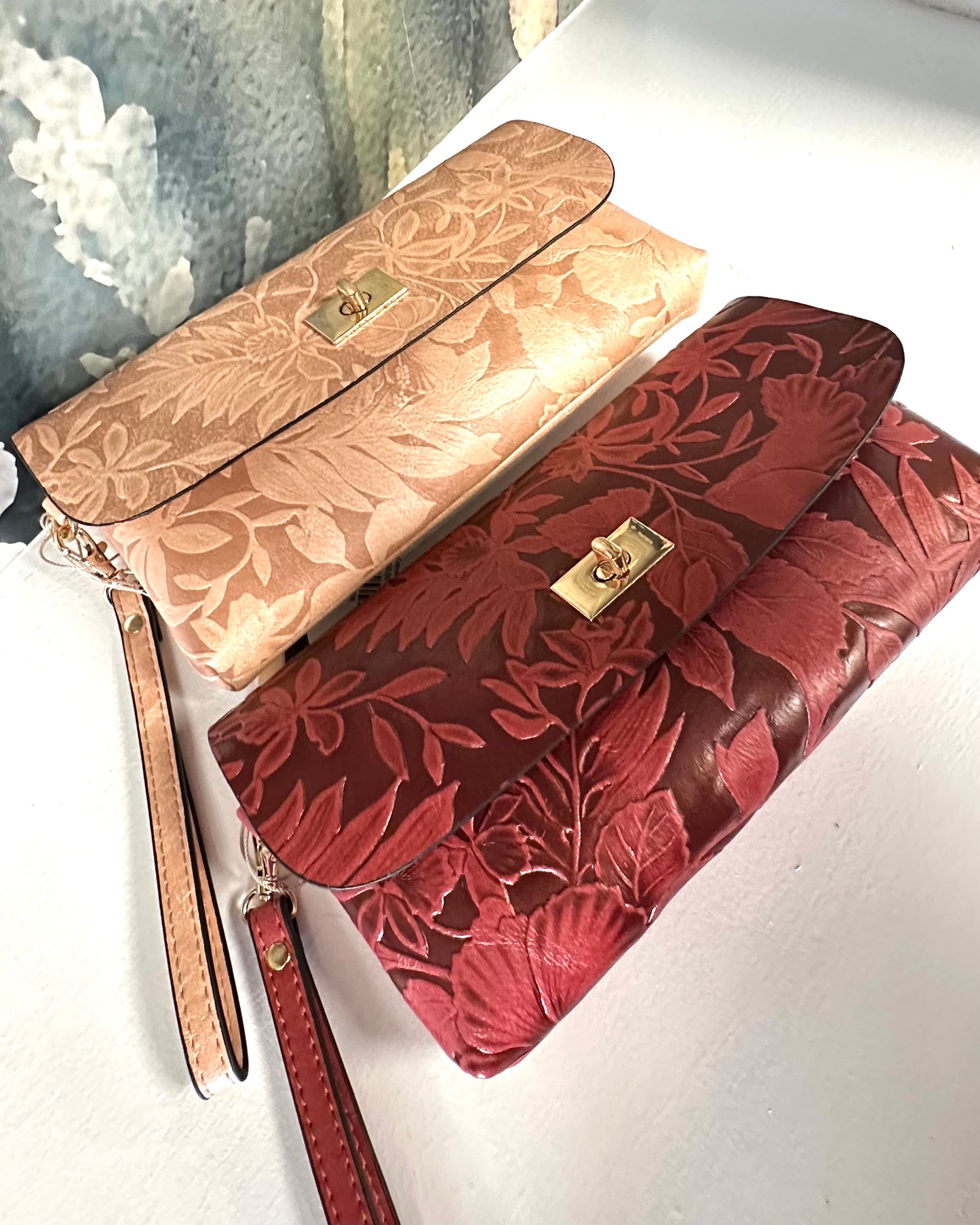 Sarita Embossed Floral Crossbody