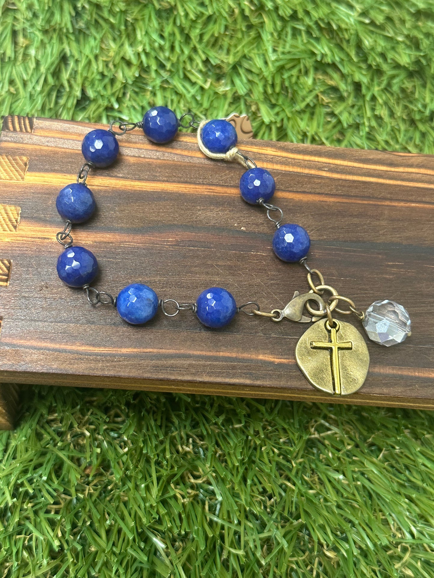 Cross Bracelet - Blue