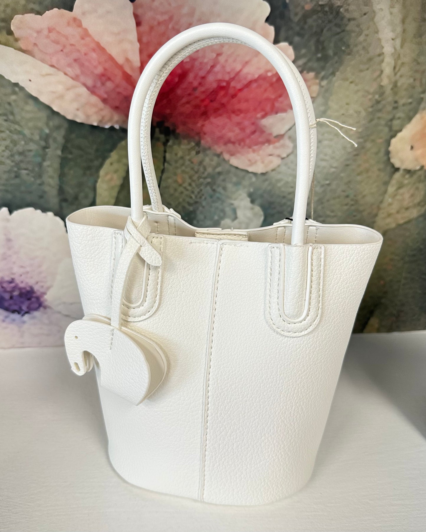 Small Tote/ Crossbody with Bag Charm