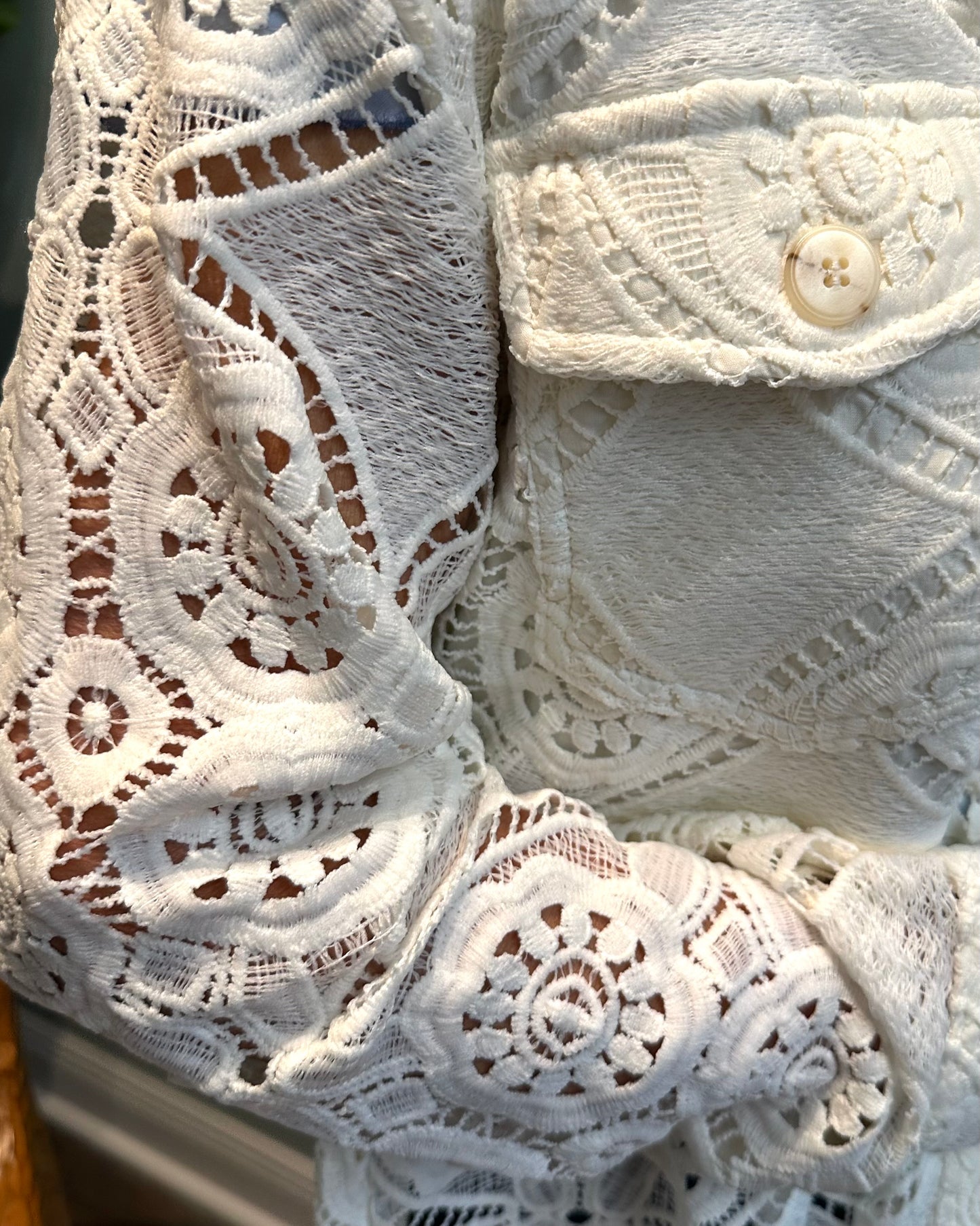 Lace Peplum Trucker Jacket