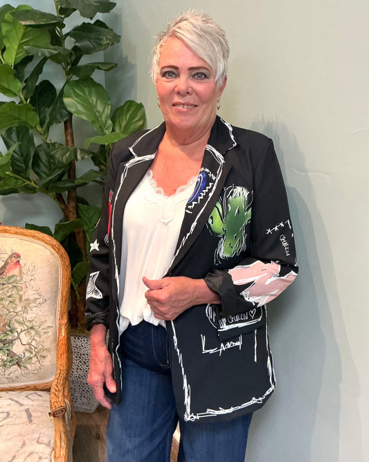 Black Graffiti “Queen” Blazer