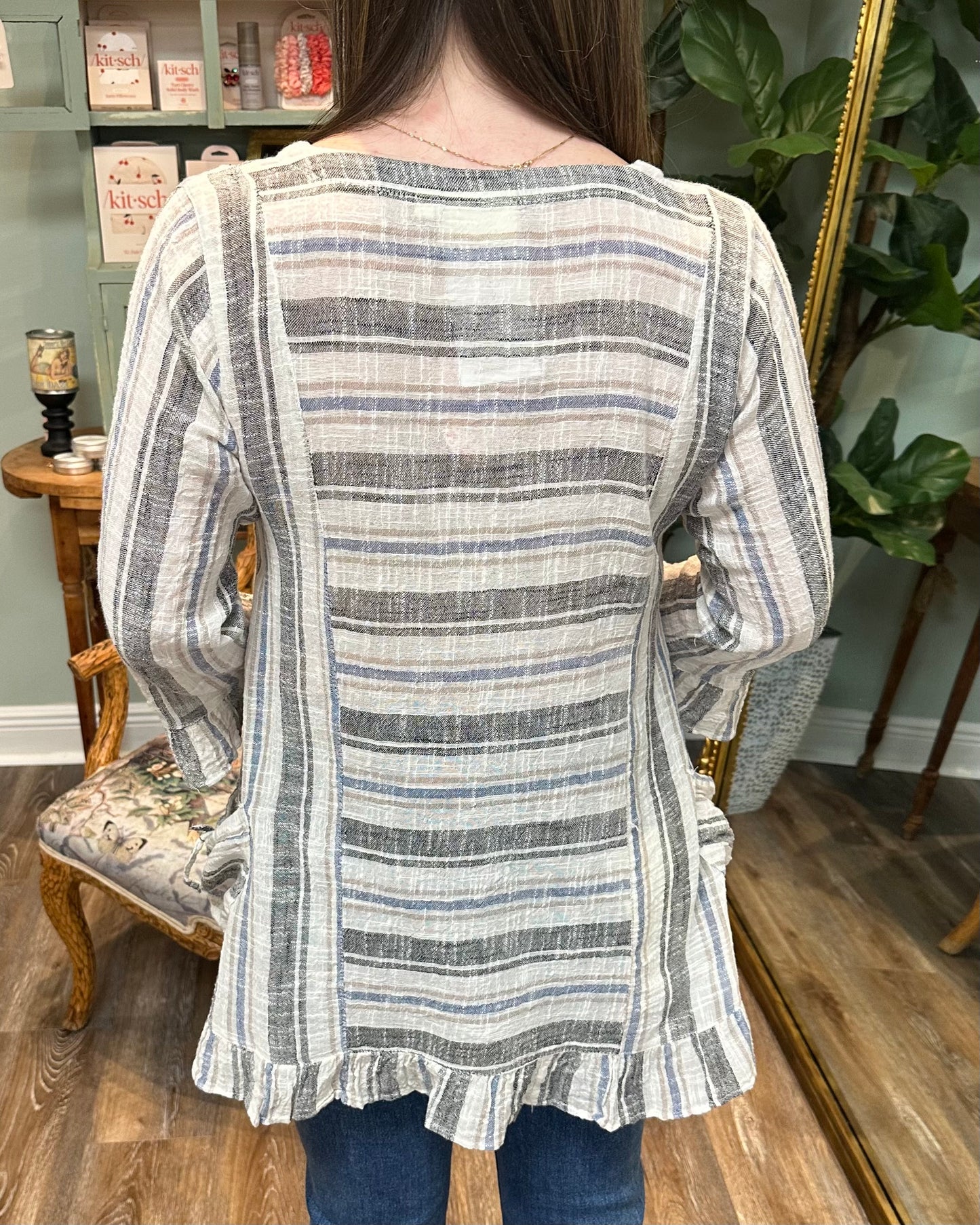Blue Striped Cotton Top