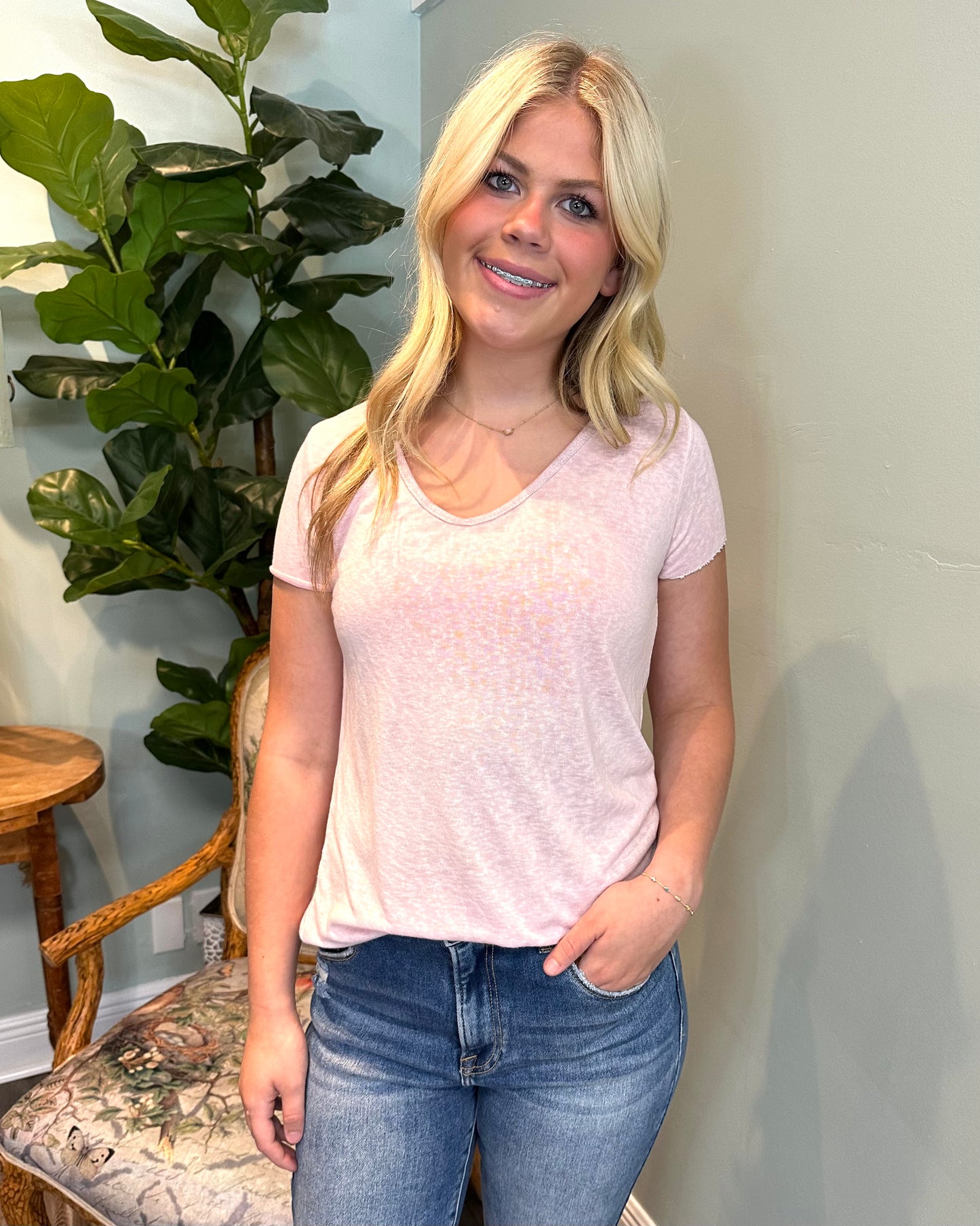 Shimmer Edge Cotton Tee