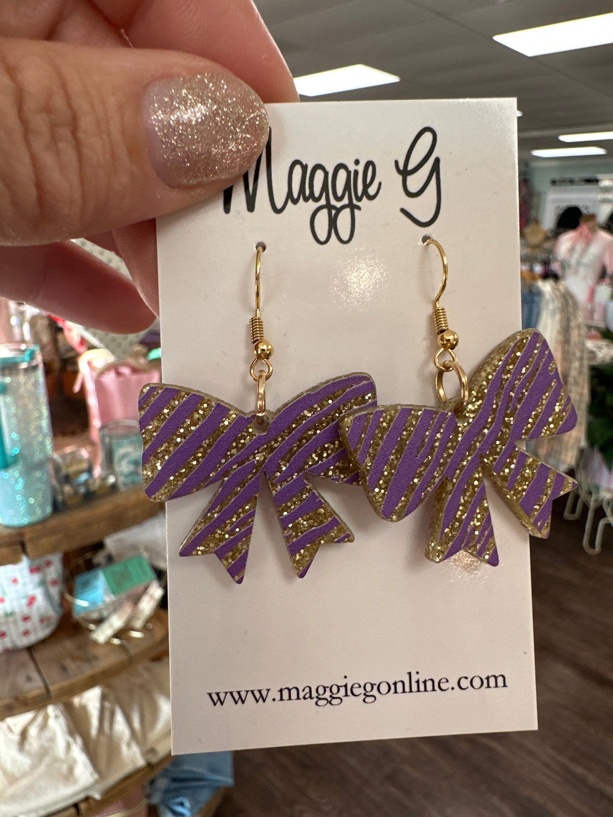 Tiger Stripe Bow Earrings