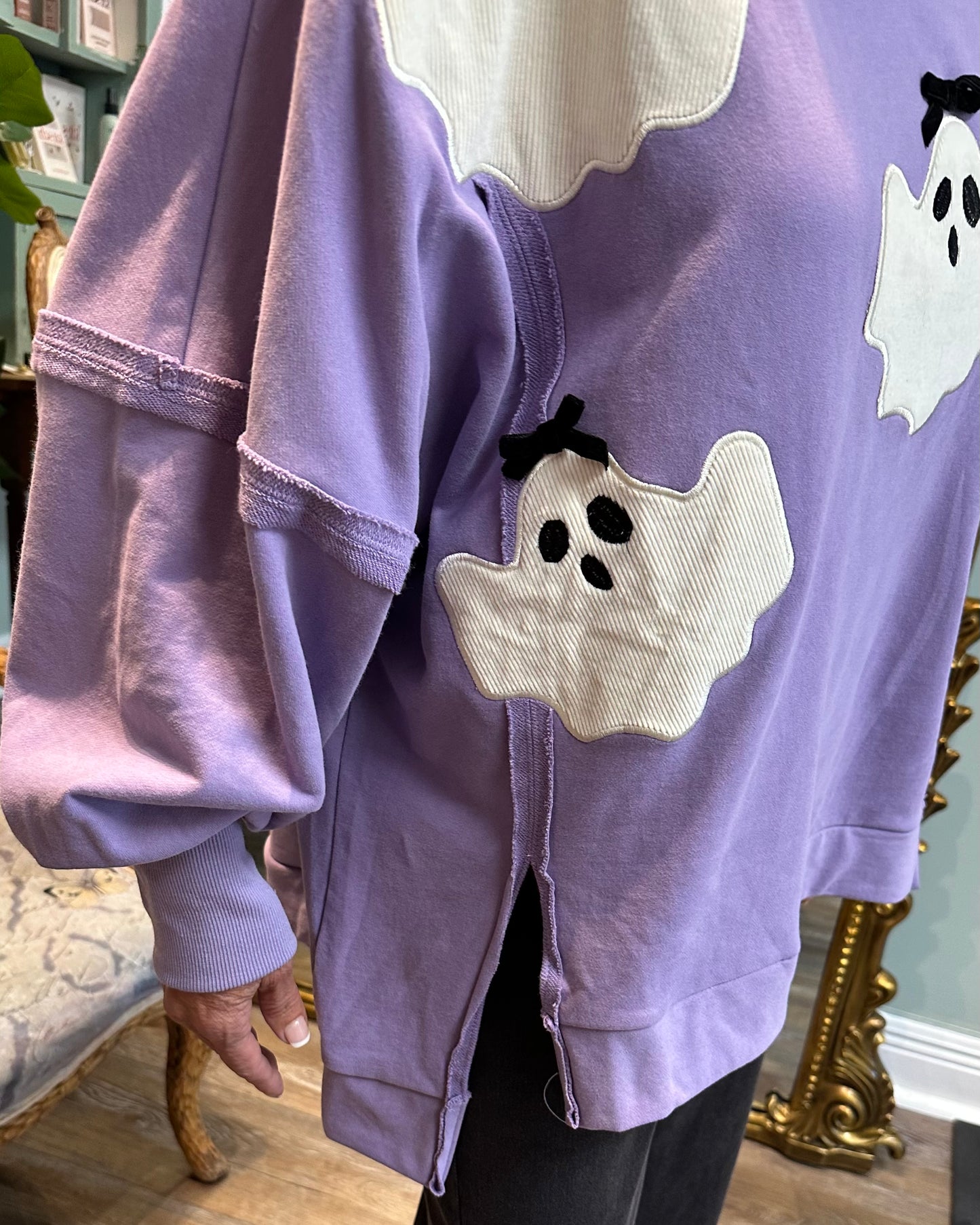 Boo Bow Detail Sweatshirt - Overiszed