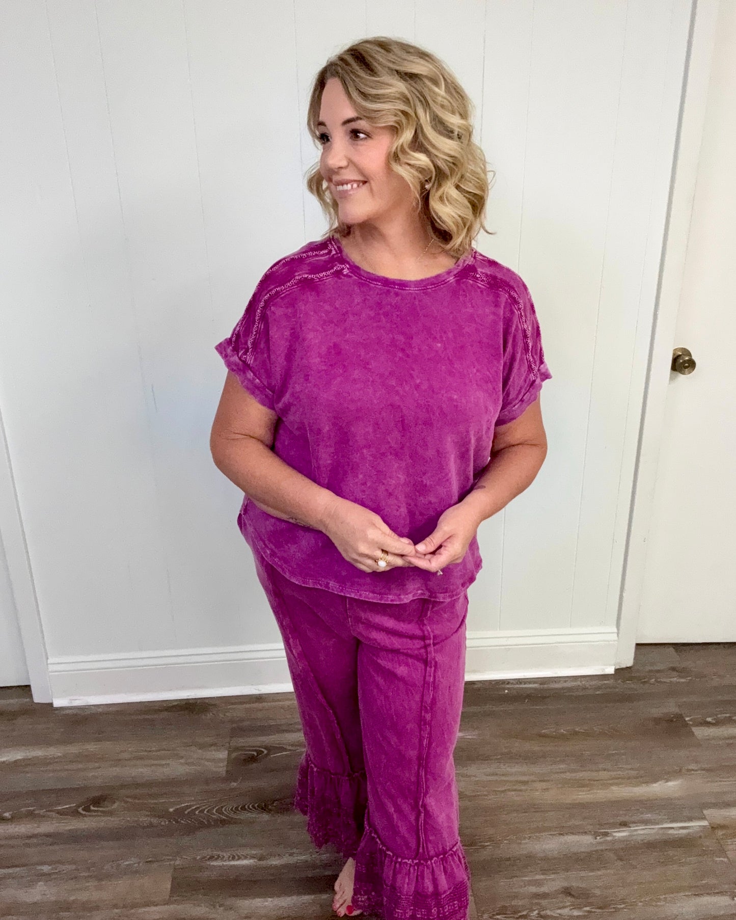 Magenta Mineral Washed Top