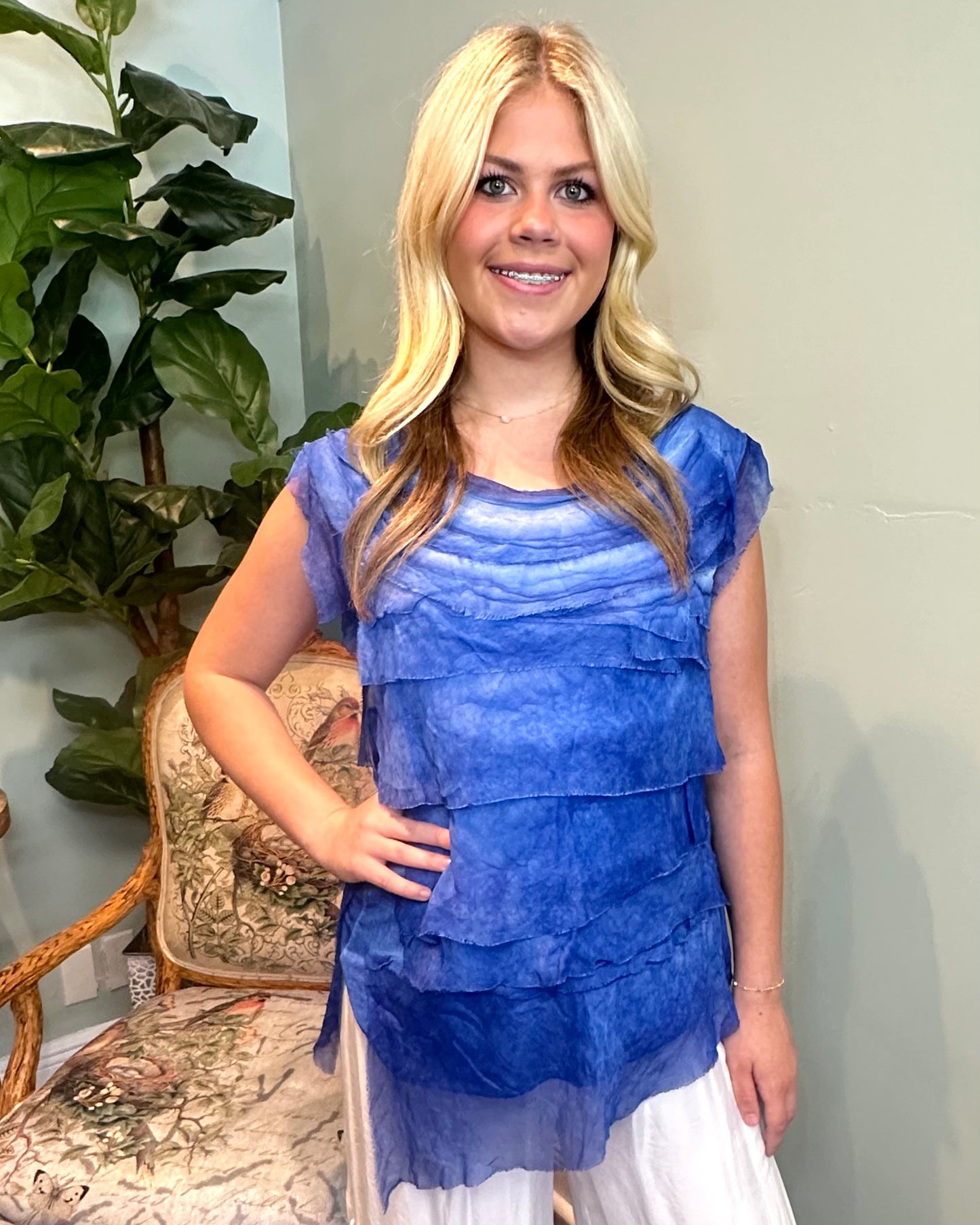 Asymmetrical Ruffle Top