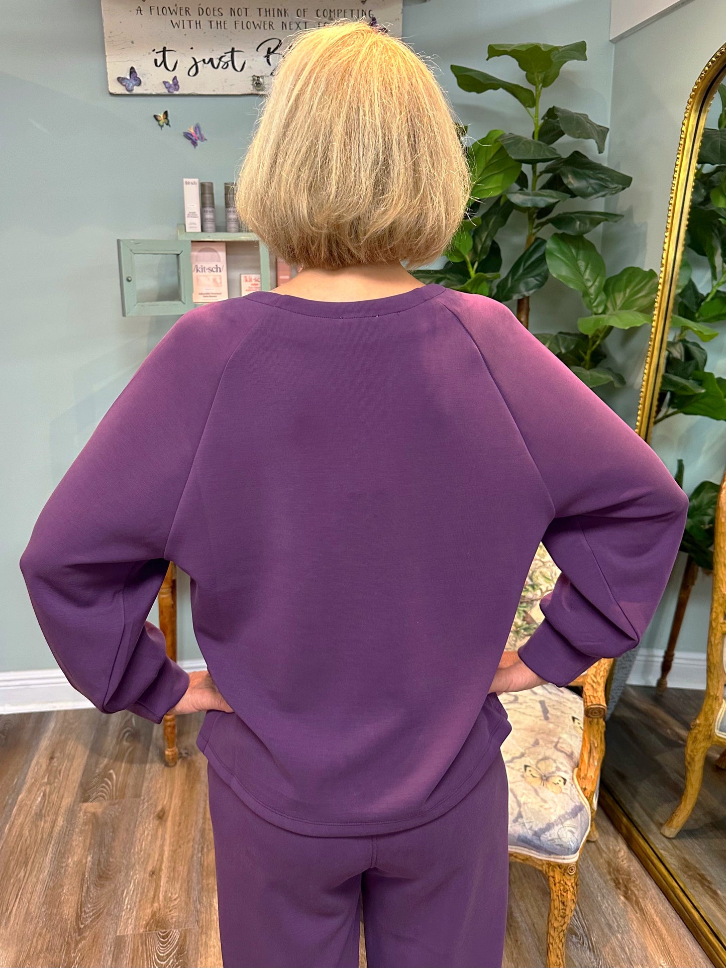 Plum So Soft LS Raglan Top