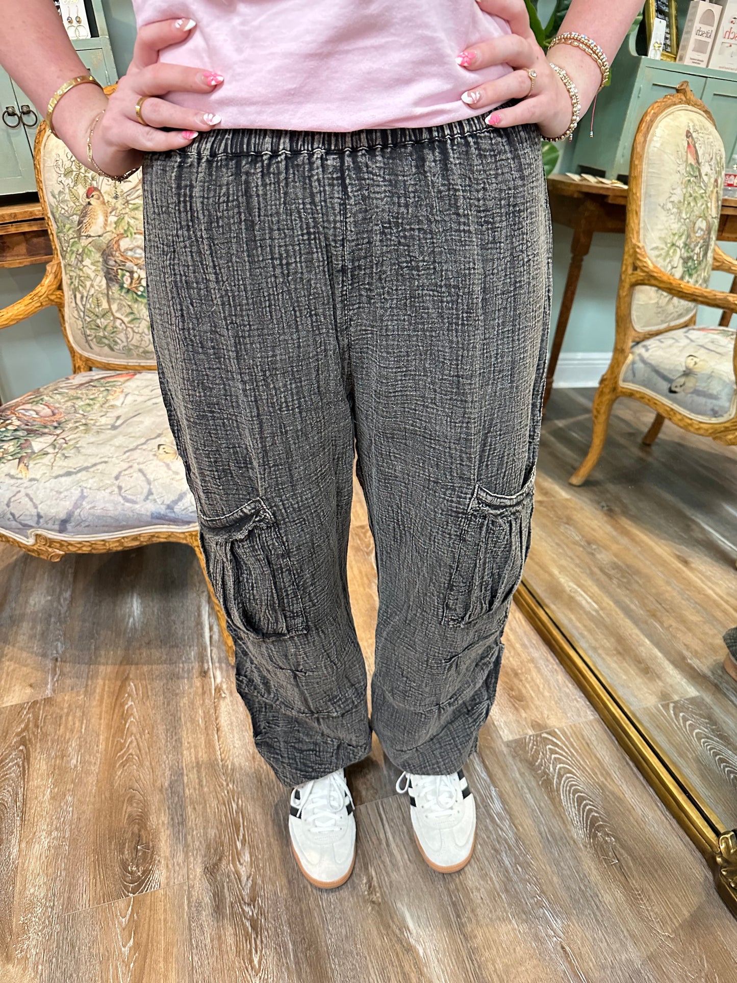 Gauze Joggers with Pocket