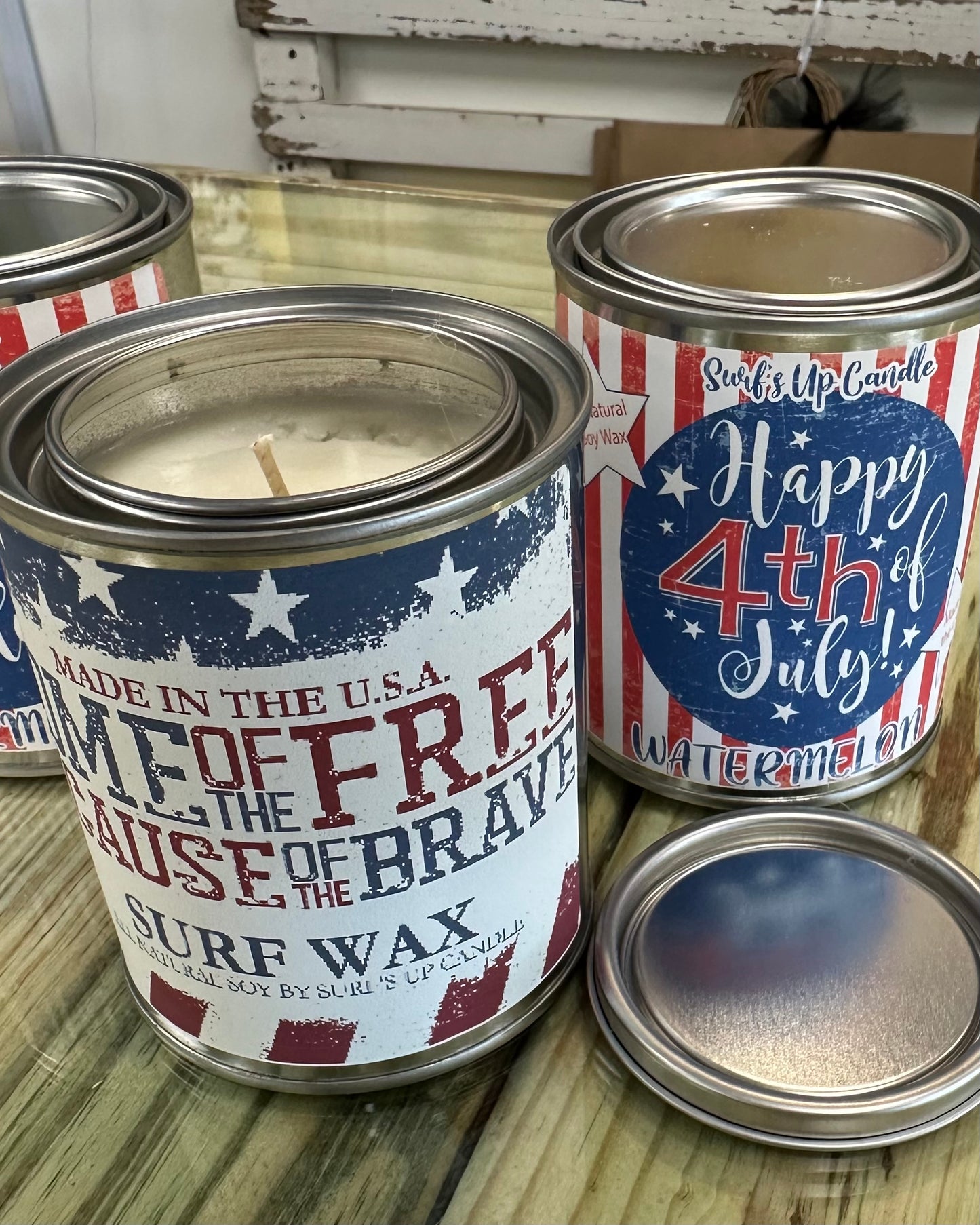 Patriotic Paint Can Candle 16oz