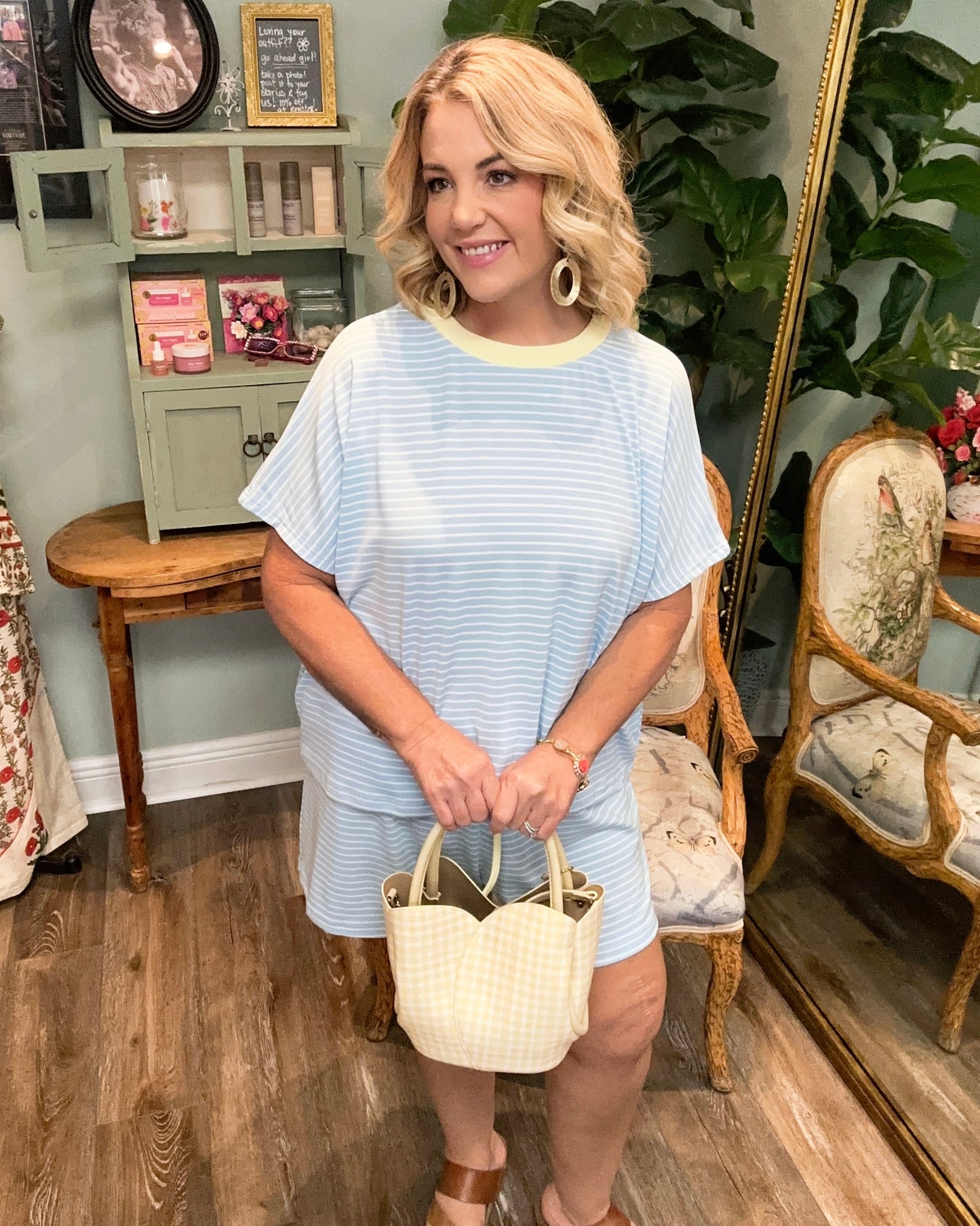 SS Striped Short Set