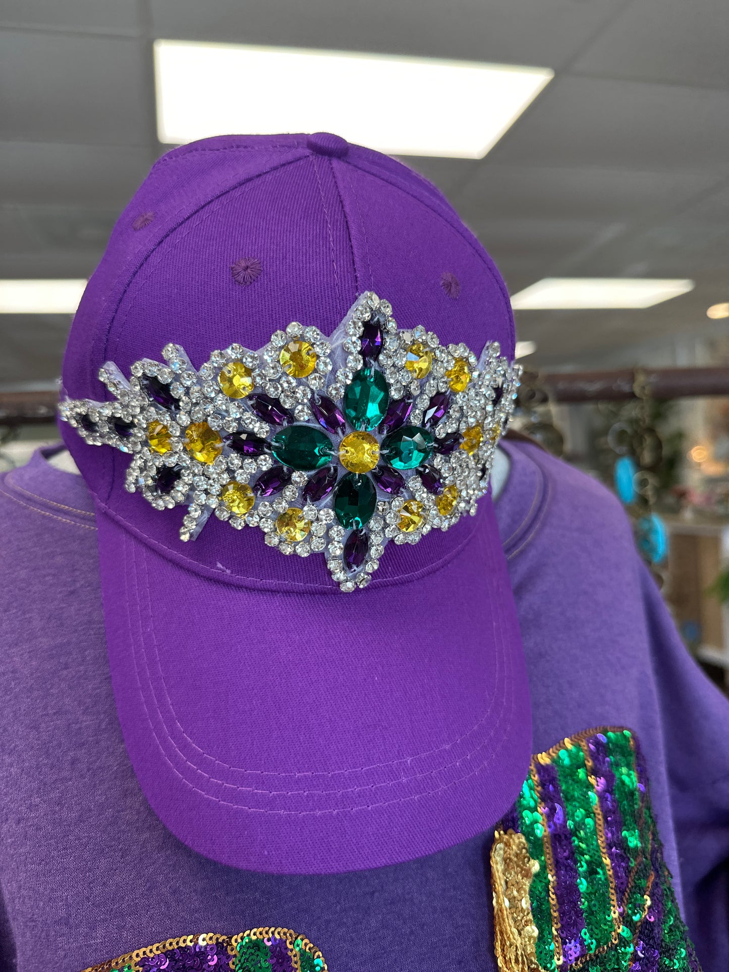 Mardi Gras Gemstone Baseball Cap