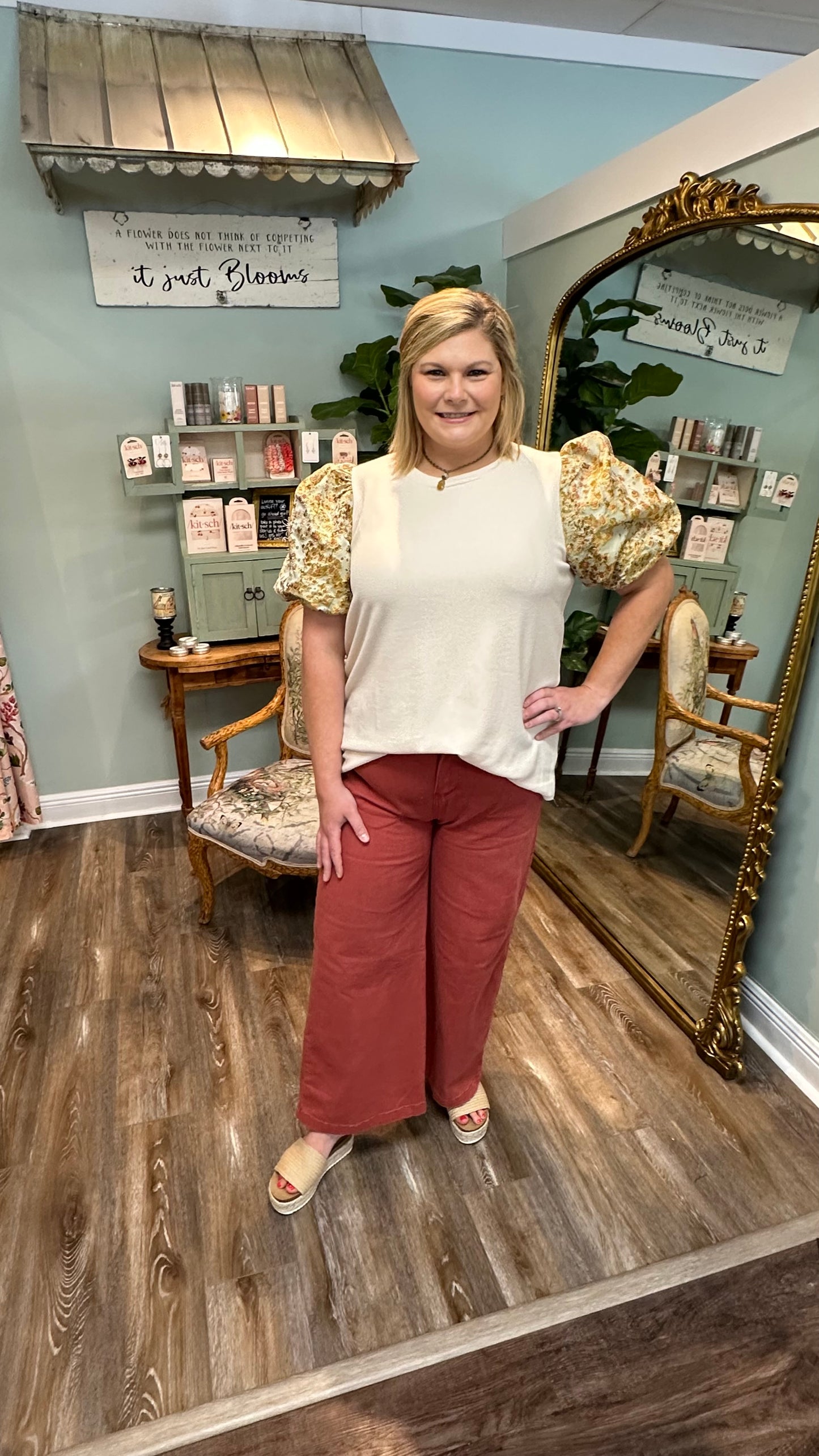 Rust Wide Leg Pants