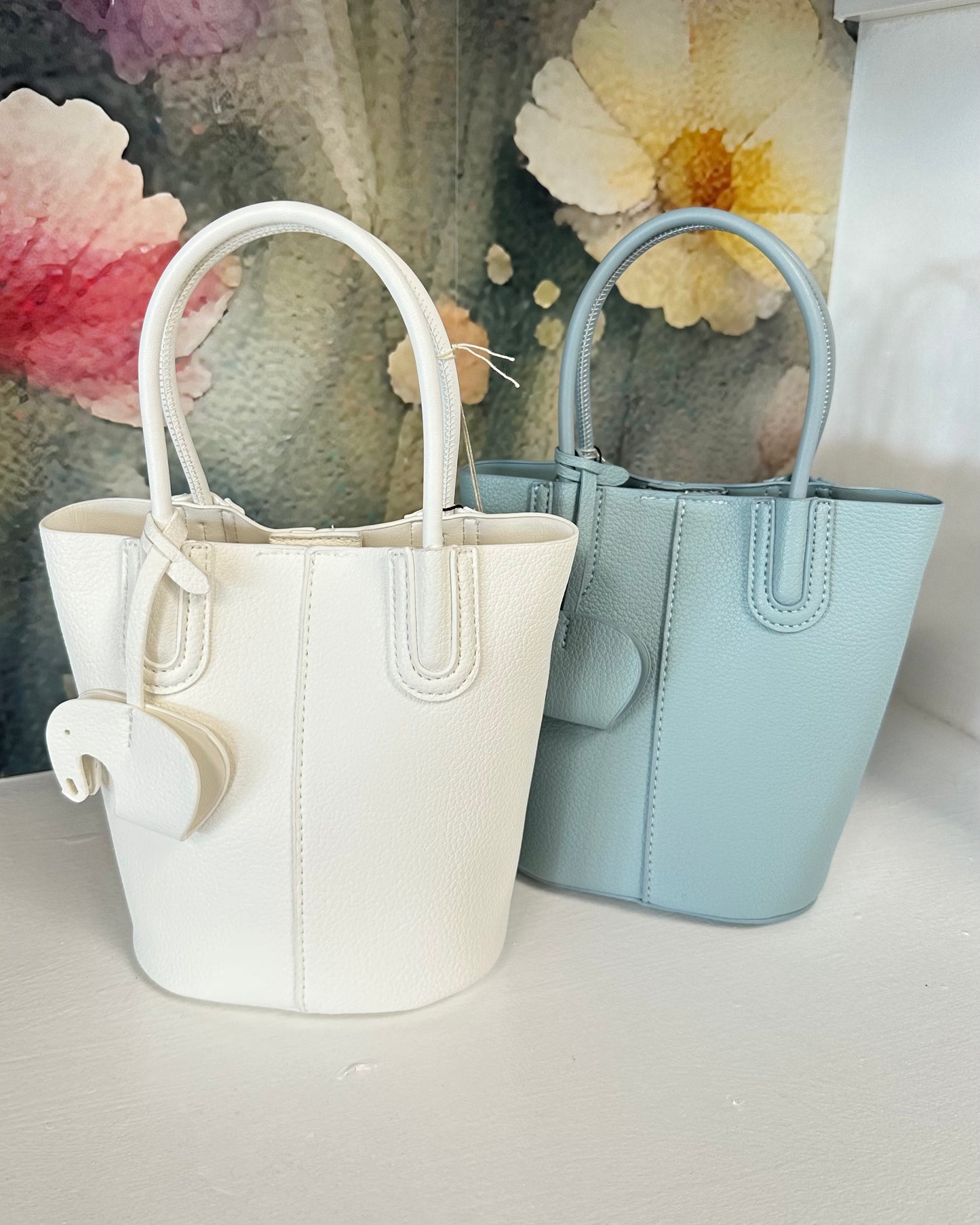 Small Tote/ Crossbody with Bag Charm