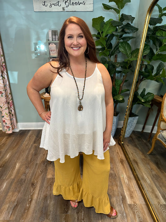 Ivory Lined Sheer Flowy Top