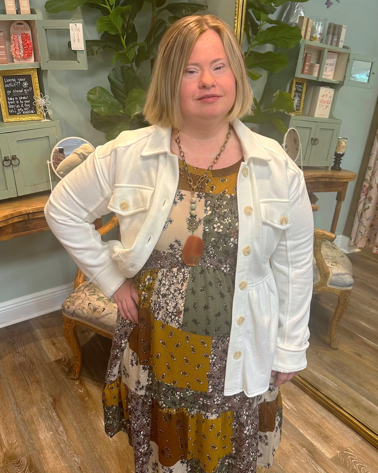 Patch Print Knit Dress