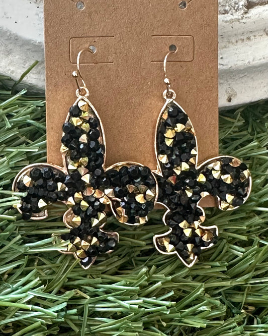 Black & Gold Fleur De Lis