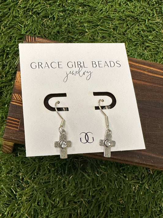 It is All Well - Tiny Cross Earrings