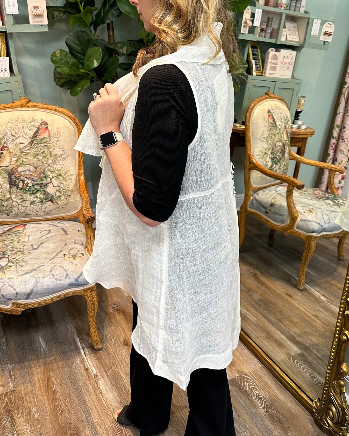 Open Front Gauze Cardigan