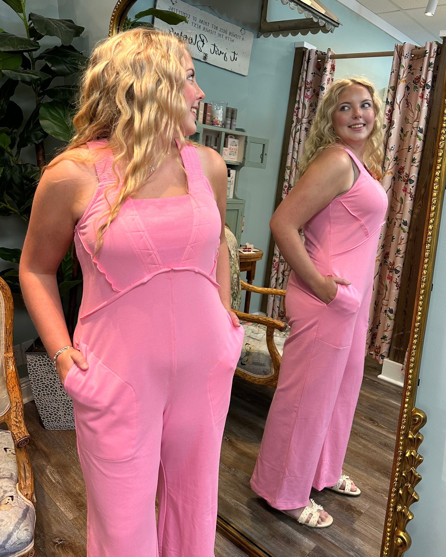 Pink Mineral Wash Jumpsuit