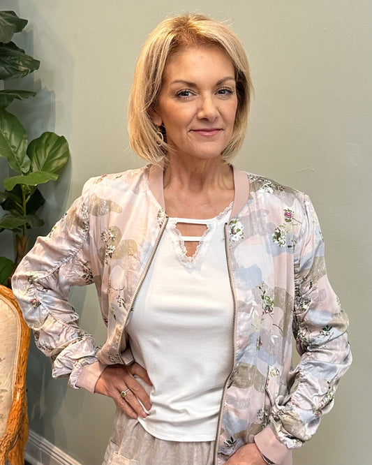 Silky Rose Bomber Jacket
