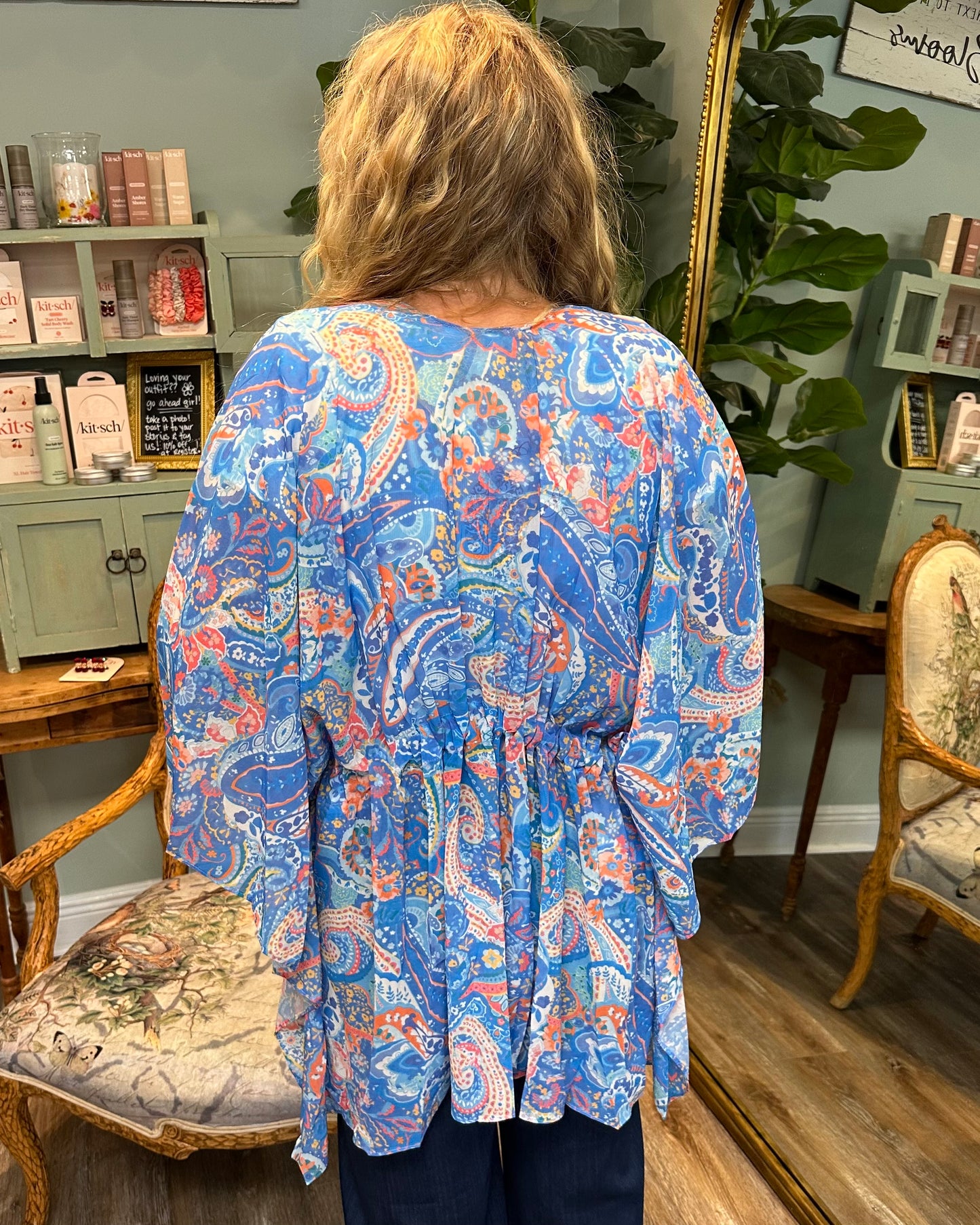 Paisley Print Blue Mix Kimono