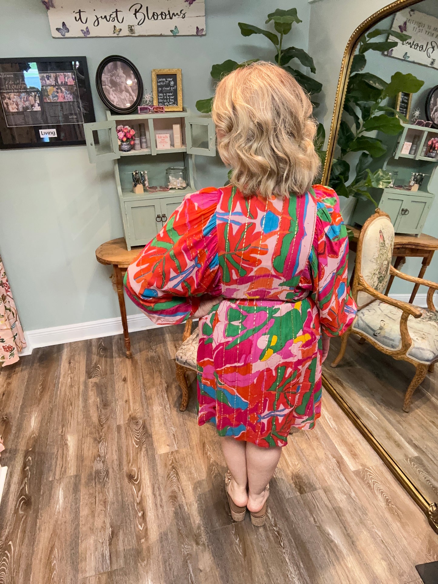 Sophia Fushia Print Dress