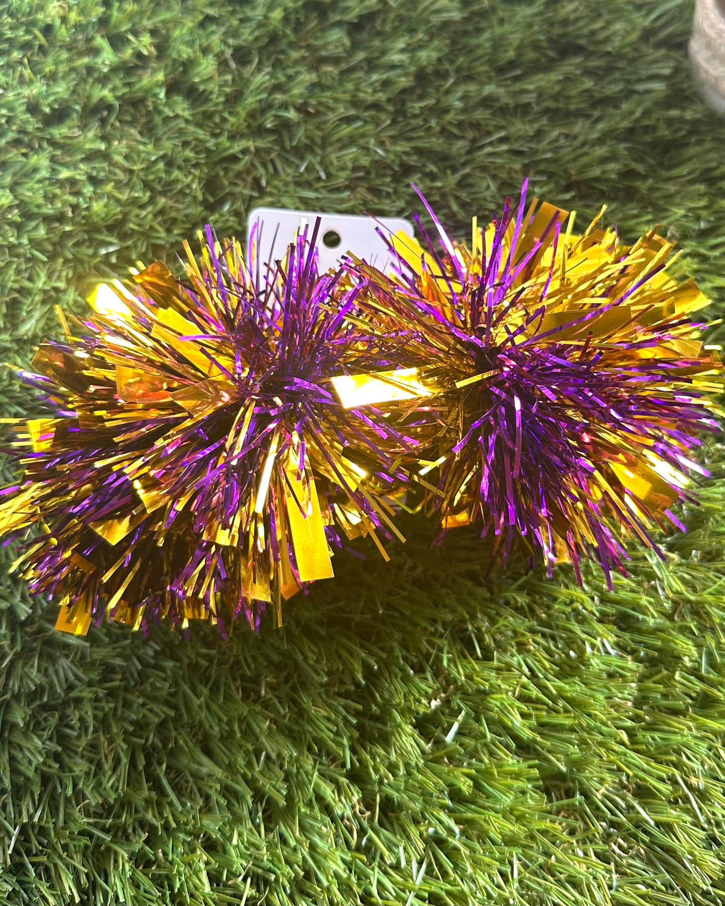 Purple and Gold Tiger Gameday Tinsel Earrings